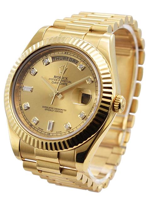 how much gold is in rolex presidential|pre owned rolex president gold.